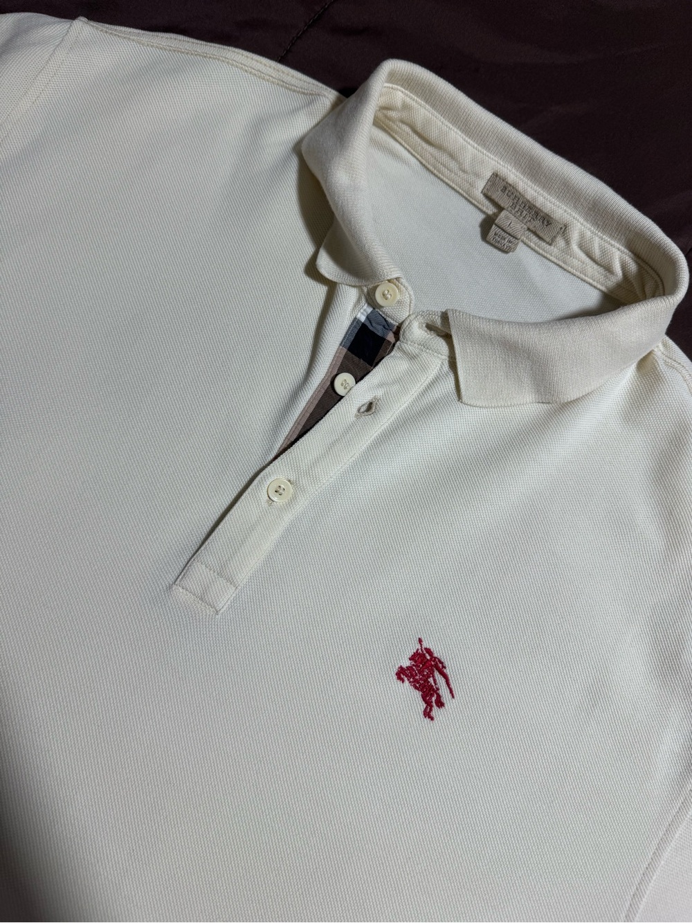 Burberry Men’s Brit Cream Polo Shirt Size L